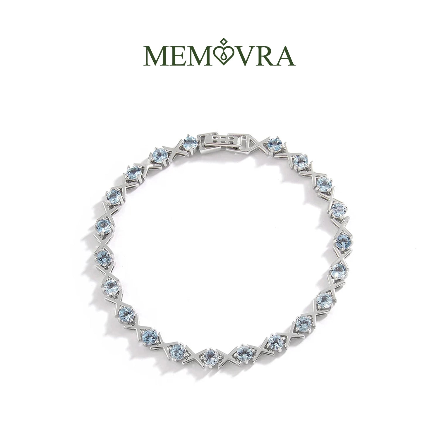 Sky Blue Topaz Intersect Design Bracelet